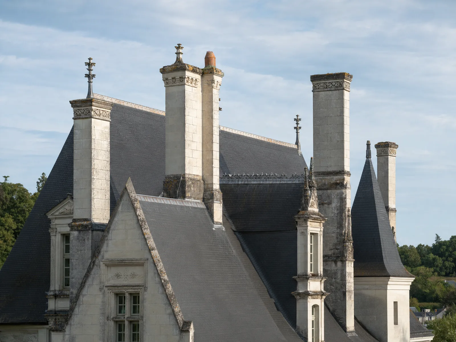 Toiture caractéristique en Centre-Val de Loire nécessitant un démoussage